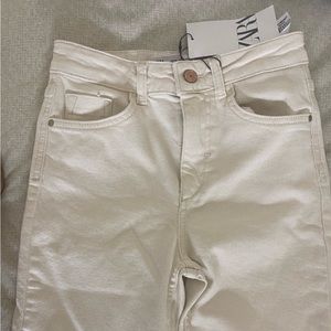 Zara mini flare cream jeans